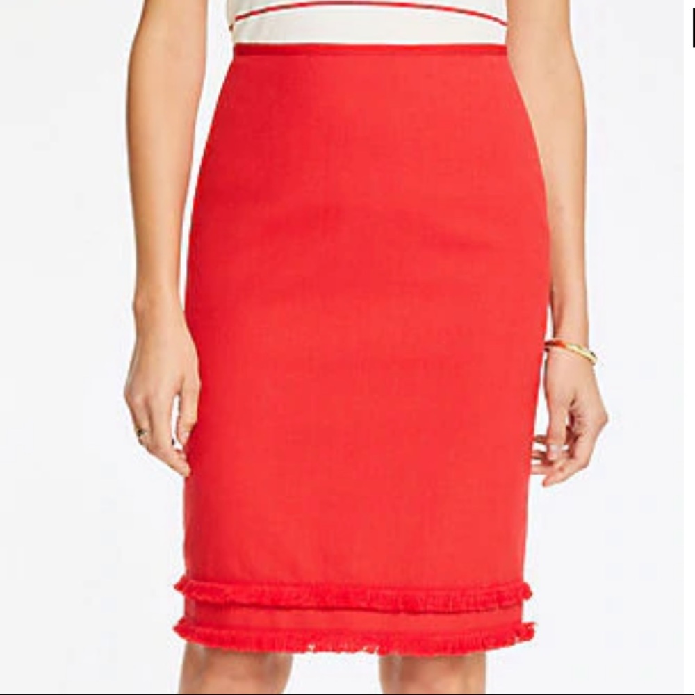 NWT Ann Taylor Fringe Pencil Skirt